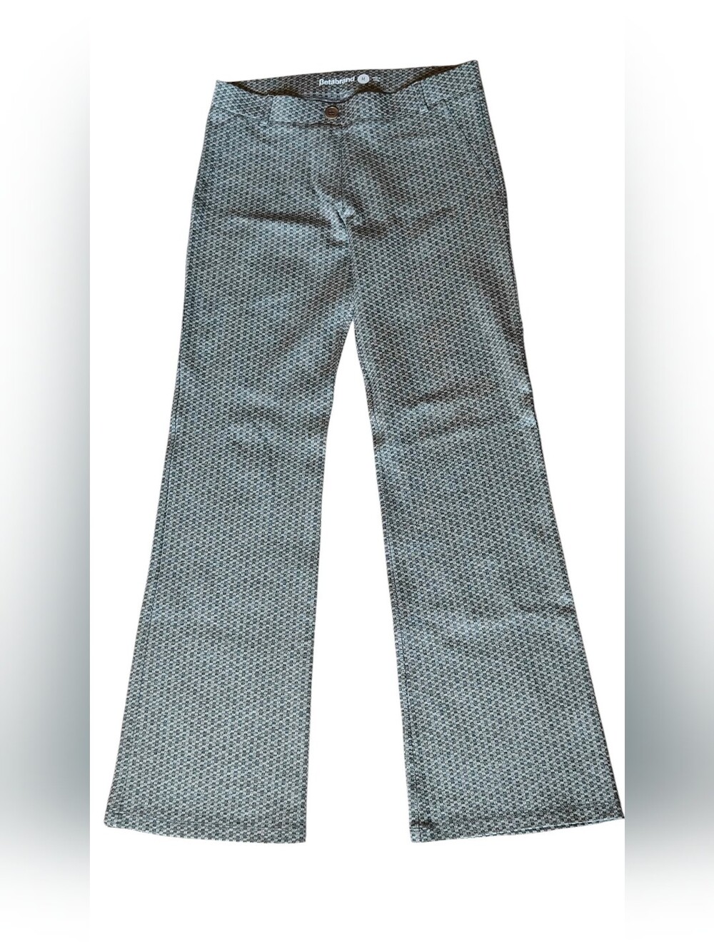 Patterned Wide-Leg Pants in Light Blue and Black